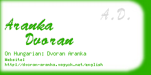 aranka dvoran business card